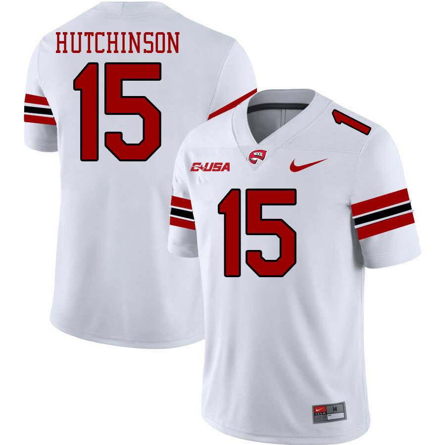 Western Kentucky Hilltoppers #15 K.D. Hutchinson College Football Jerseys Stitched Sale-White